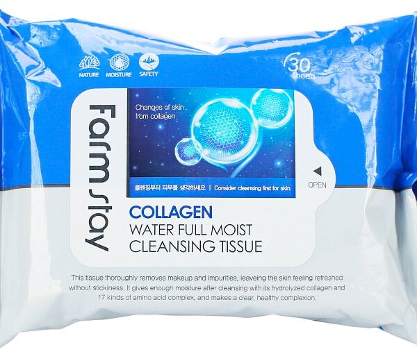 Салфетки для лица FarmStay очищающие с коллагеном 30шт