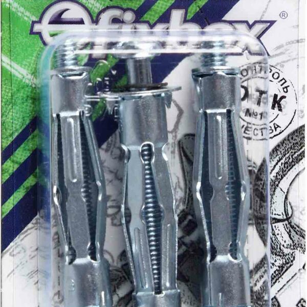 Дюбели для пустотелых конструкций Fixbox металлические, 3 шт.