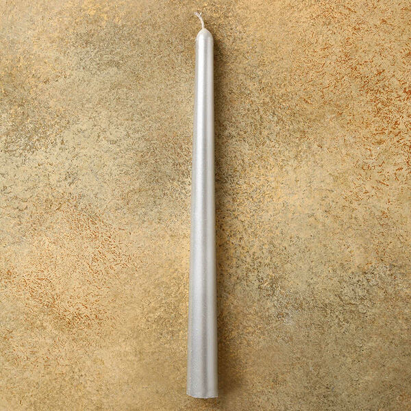 Свеча декоративная серебро 260x20мм