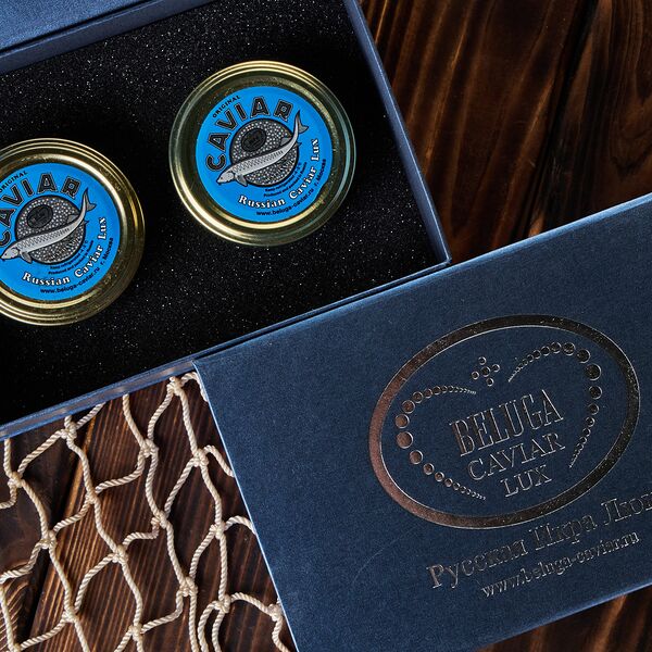 Икра черная осетровая , Астраханская 200 грамм  Подарочный набор