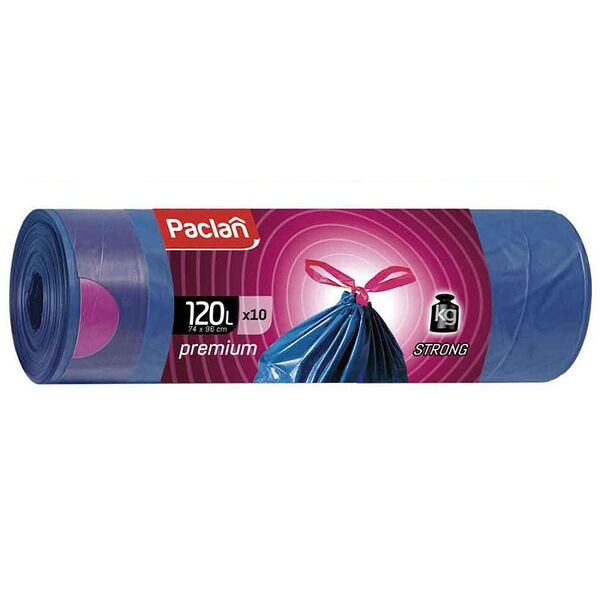 Мешки для мусора Paclan Premium с тесьмой 120 л 10 шт