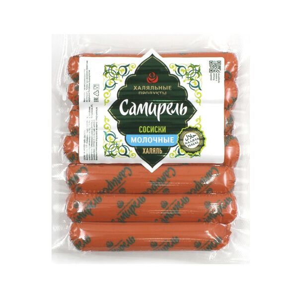 Сосиски Самирель Молочные Халяль Россия, 350г