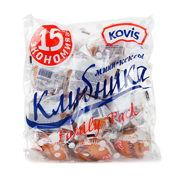 Мини-маффины Kovis 470г с начинкой клубника Раменский КК