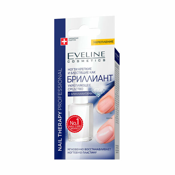 Средство для ногтей Eveline Cosmetics с бриллиантами Nail Therapy Professional укрепляющее, 12 мл