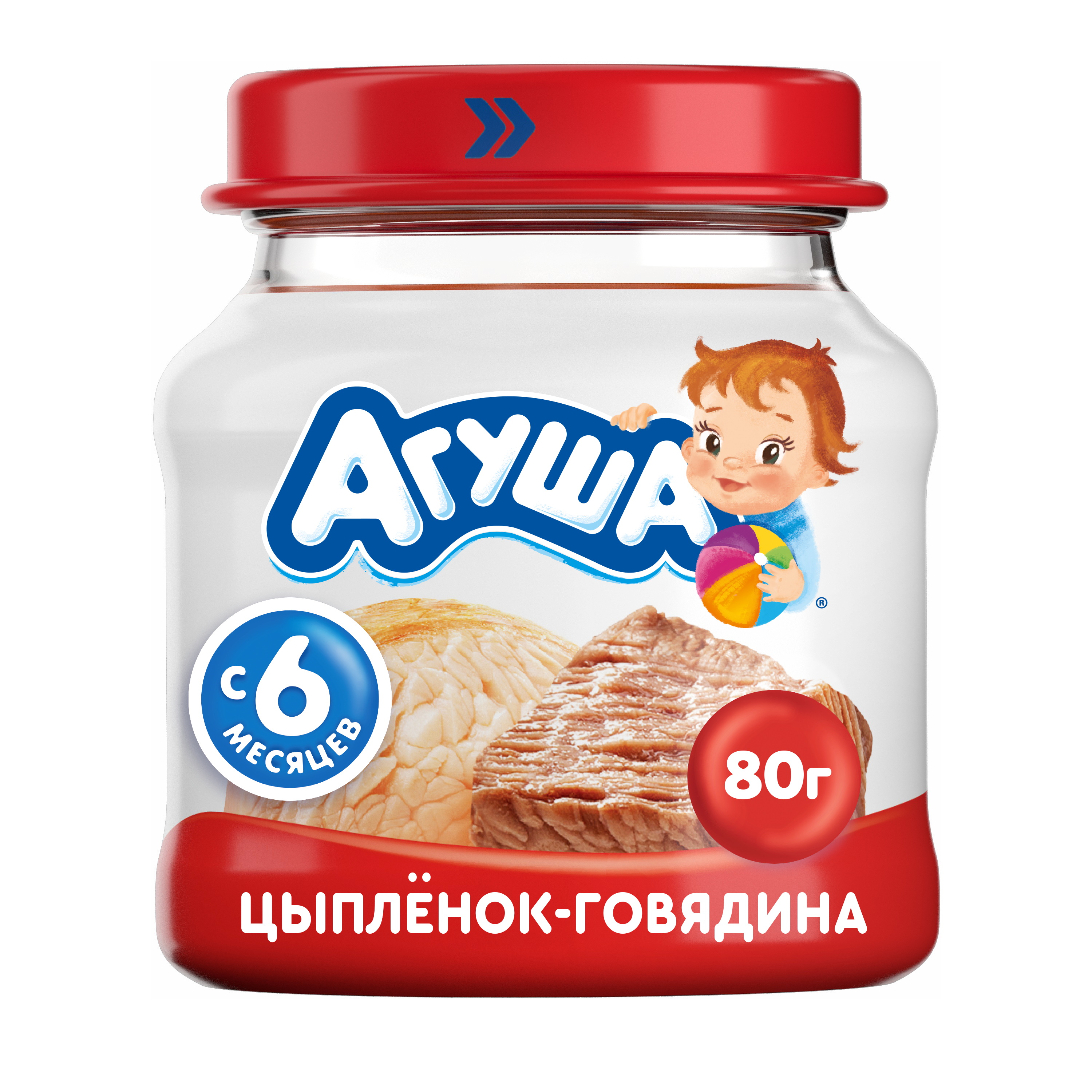 

Пюре мясное Агуша Цыпленок-Говядина, 80г, с 6 месяцев