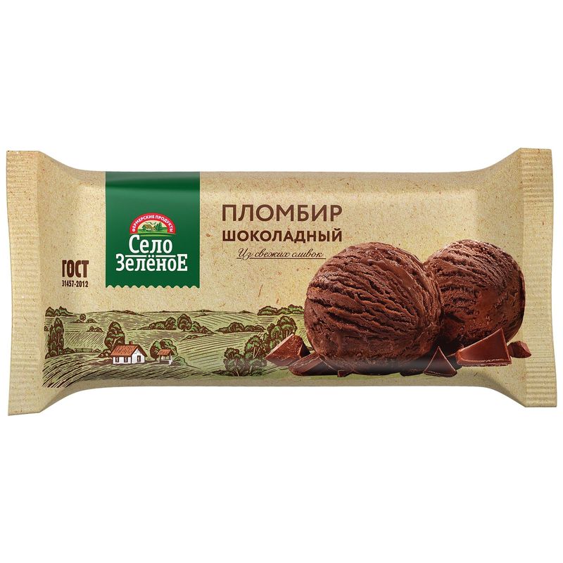 

Мороженое пломбир Село Зелёное шоколадный 200 г