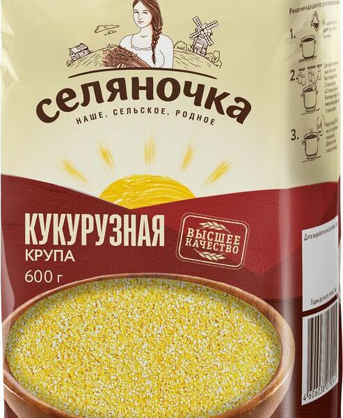 Крупа Селяночка кукурузная шлифованная 600г