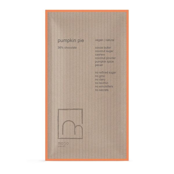 Шоколад веганский Mojo Cacao Pumpkin Pie с пряной тыквой