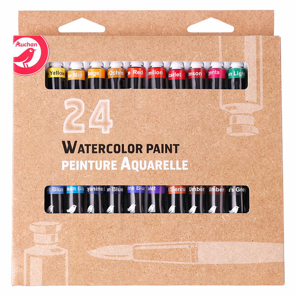 Акварель АШАН Красная птица, 4 цвета