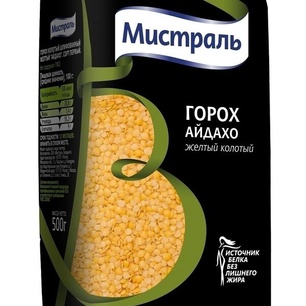 Горох шлифованный желтый колотый Айдахо