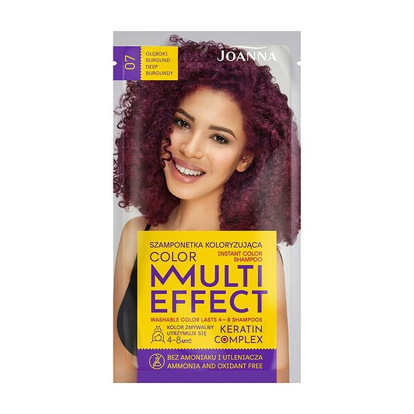 Оттеночный шампунь для волос Joanna Multi Effect Color тон 07 (Глубокий бургунди) 35 г