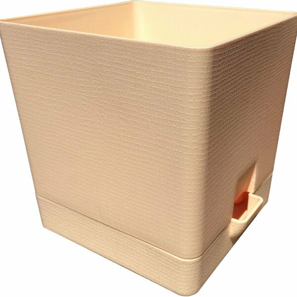 Горшок для комнатных растений с поддоном Le Parterre бежевый квадратный 15 см