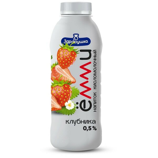 Напиток к/м ЕММИ с наполнителем клубника 0.5% 430г Здравушка