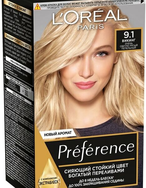 Краска для волос Loreal Paris recital Preference 9.1 Викинг очень светло-русый пепельный