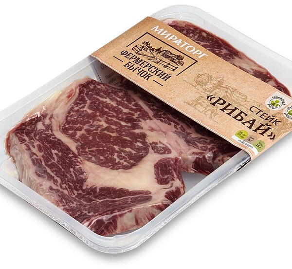 Стейк из мраморной говядины Рибай Фермерский бычок Мираторг, 500г