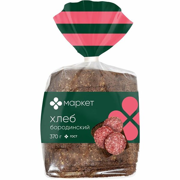 Хлеб Бородинский формовой часть изделия нарезка Маркет Перекрёсток, 370г