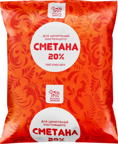 

Сметана Молоко Зауралья 20%, без змж, 500г