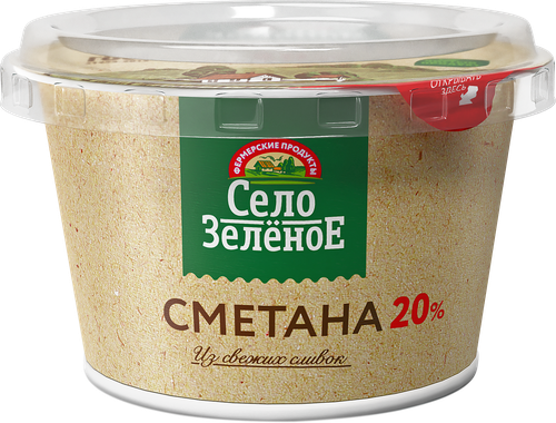 

Сметана Село Зелёное 20% 180 г