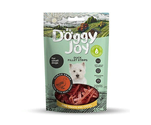 Лакомство для собак DOGGY JOY 50720 для мелких пород Полоски из утиного филе 55г