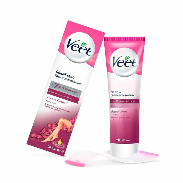 Крем для депиляции Veet 90 мл с ароматом бархатной розы и эфирными маслами