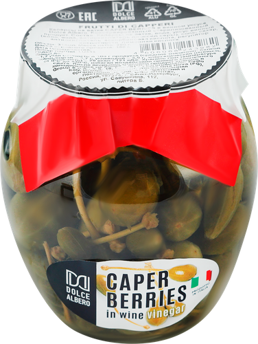 

Каперсы DOLCE ALBERO Caper berries, на ветке в винном уксусе