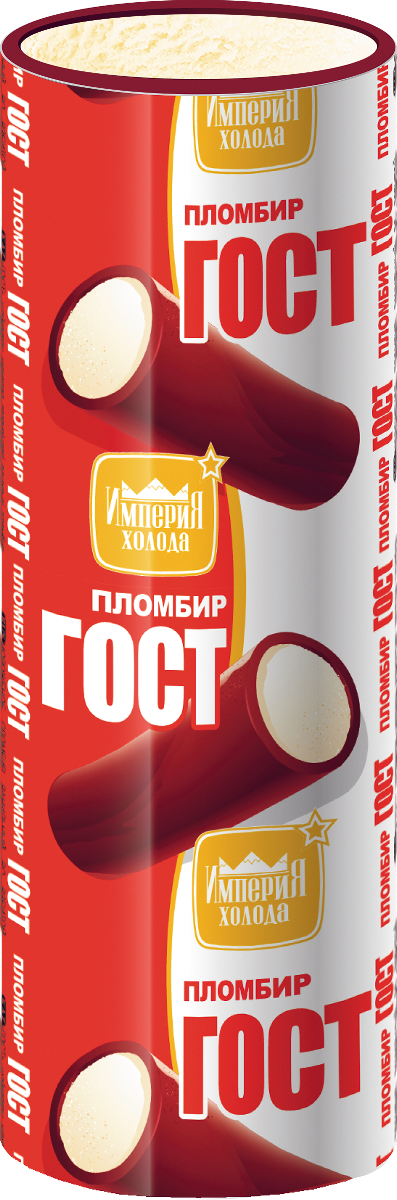 

Мороженое Империя холода Лакомка пломбир 12% без змж ГОСТ трубочка 80 г