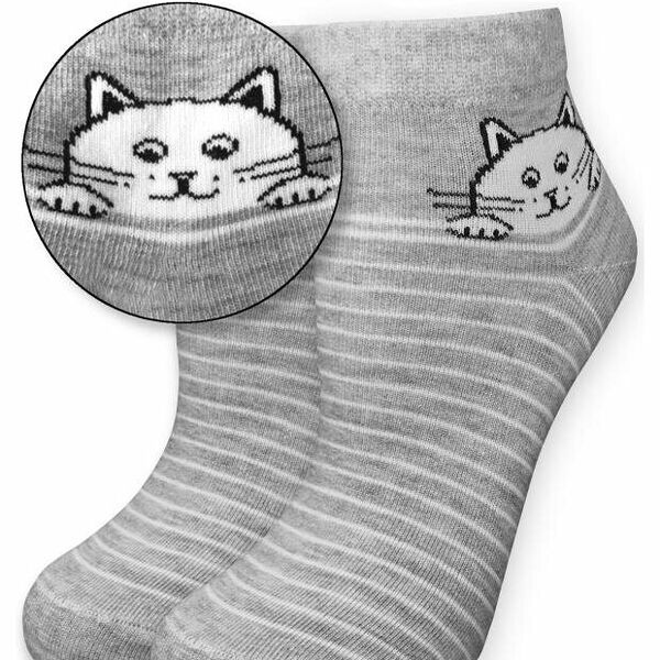 Носки женские Cinema Кот 15-5Л серые, р 23
