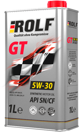 

Масло моторное ROLF GT SAE 5W-30 API SN/CF, синтетическое, 1л