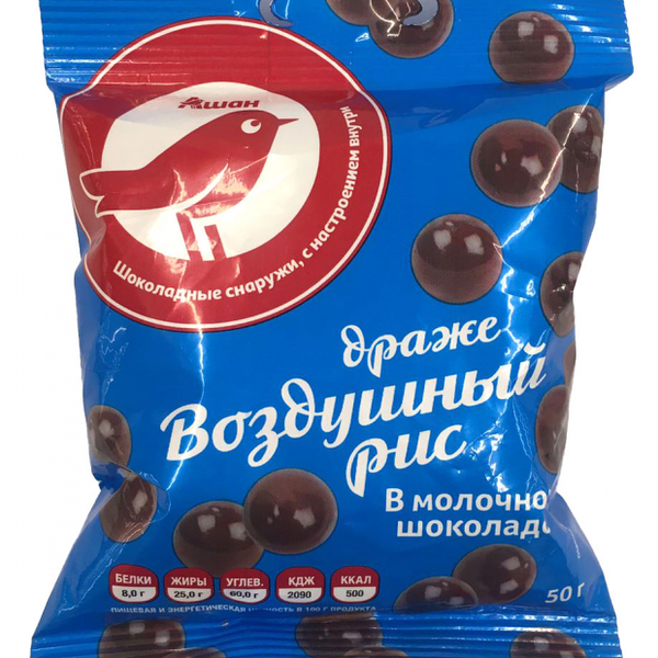 Драже АШАН Красная птица с воздушным рисом