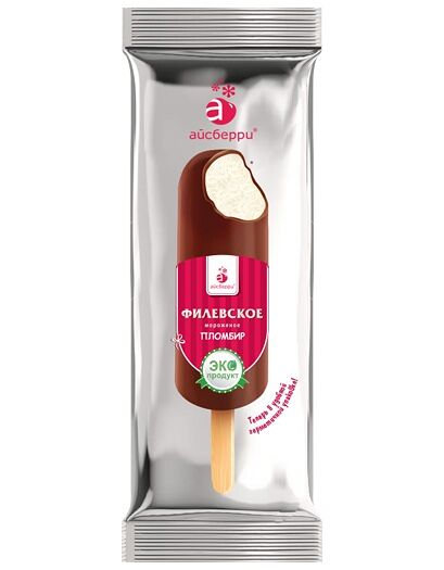Мороженое филевское 80 г пломбир в шок.глазури эскимо круглое