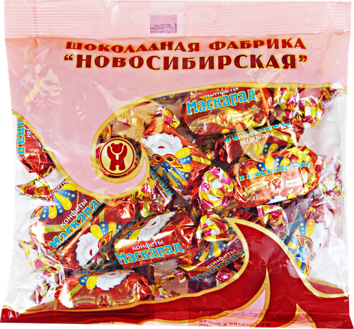 

Конфеты Шоколадная фабрика Новосибирская Маскарад, начинка пралине