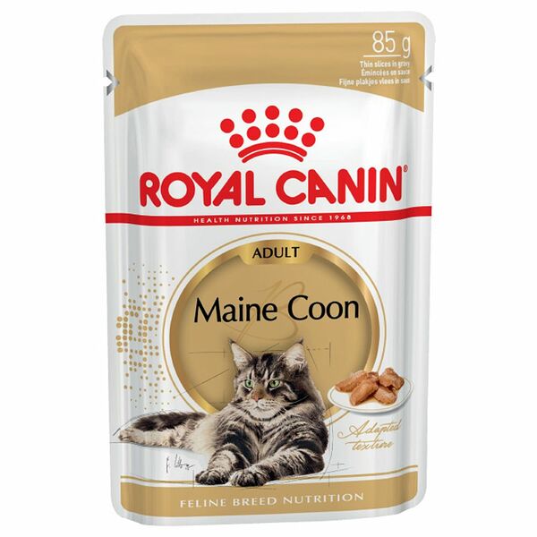 Корм для кошек влажный Royal Canin Maine Coon, мясо, кусочки в соусе