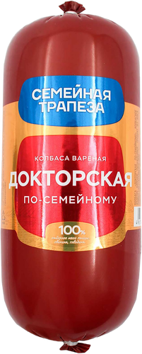 

Колбаса вареная СЕМЕЙНАЯ ТРАПЕЗА Докторская по-семейному, 400г