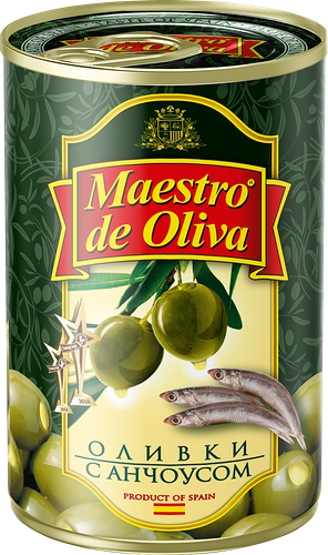 Оливки Maestro de Oliva с анчоусом 300 г