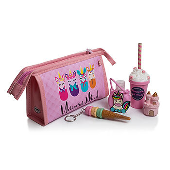 Набор Pokhara Unicorn Mood бальзам для губ, очищающий гель для рук, карандаш, точилка, ручка в косметичке, Испания