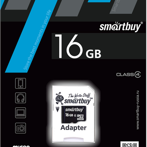 Карта памяти SMARTBUY micro SDHC 16GB Сlass 10 UHS-I, с адаптером SD