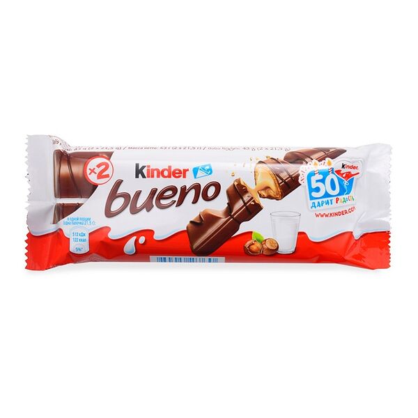 Батончик Kinder Bueno молочный шоколад 43 г