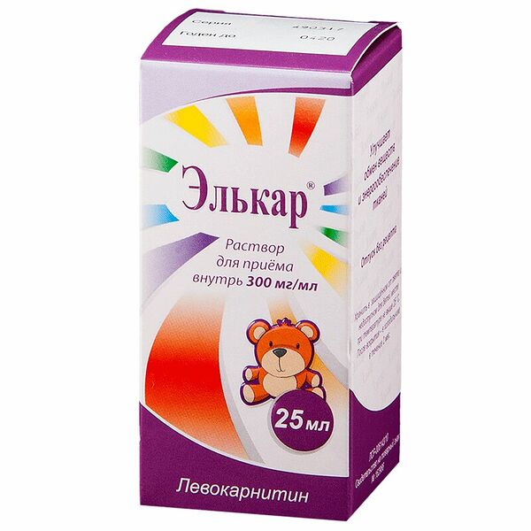 Элькар раствор для приема внутрь 300 мг/мл 25 мл
