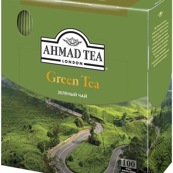 Чай зеленый Ahmad Tea в пакетиках, 100 шт.