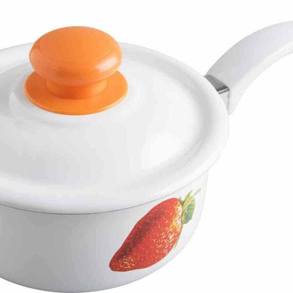 Кастрюля-ковш эмалированная Аклмз с рисунком, 0,6 л