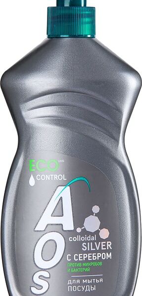 Гель для мытья посуды AOS с серебром 450г