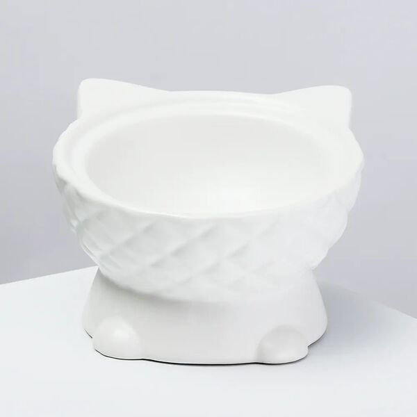 Миска для кошек Кошечка, 14,5х9,5 см, белая