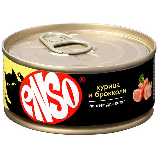 Влажный корм для котят ENSO паштет с курицей и брокколи