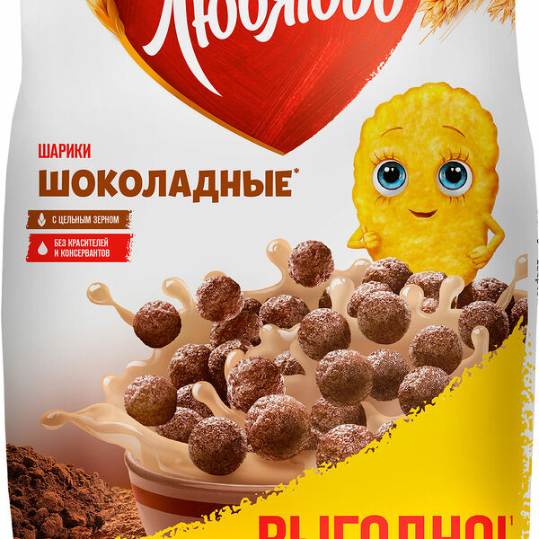 Готовый завтрак шарики Любятово Шоколадные