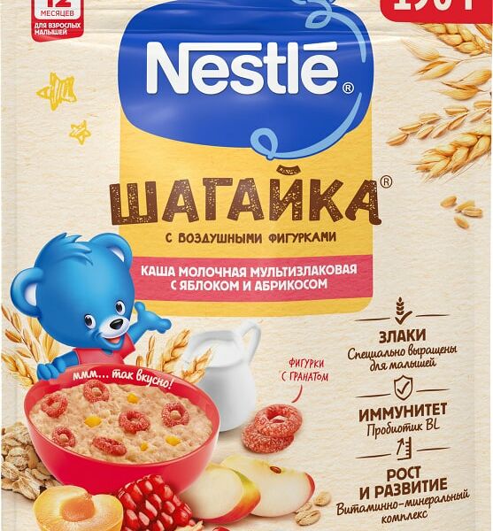 Каша Шагайка Молочная мультизлаковая с Яблоком Гранатом и Манго 190г