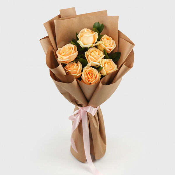 Букет роз Кремовая мечта 60 см