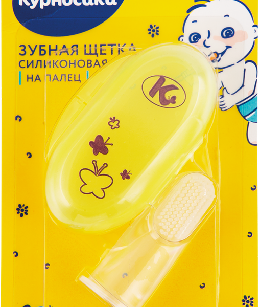 Курносики Щетка зубная на палец силиконовая с 4-х месяцев