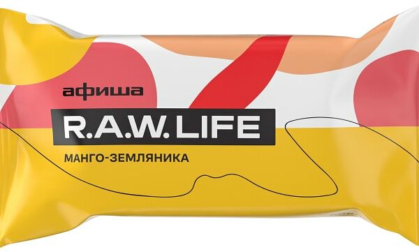 Батончик R.A.W. LIFE Фруктово-ореховый Афиша Манго-Земляника 35г