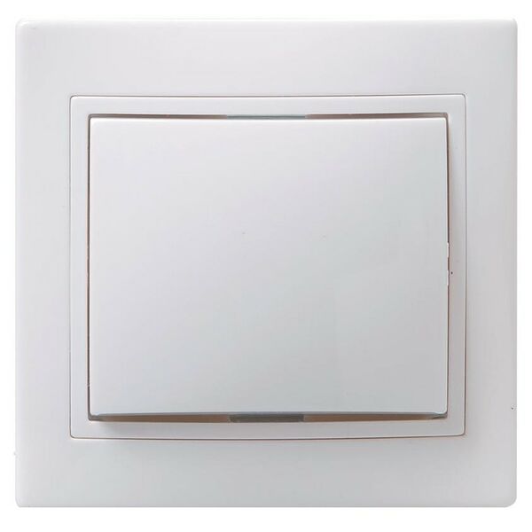 Выключатель одноклавишный ИЭК Кварта, в сборе, белый