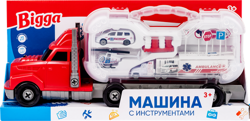 

Машина BIGGA с инструментами, на батарейках, в ассортименте